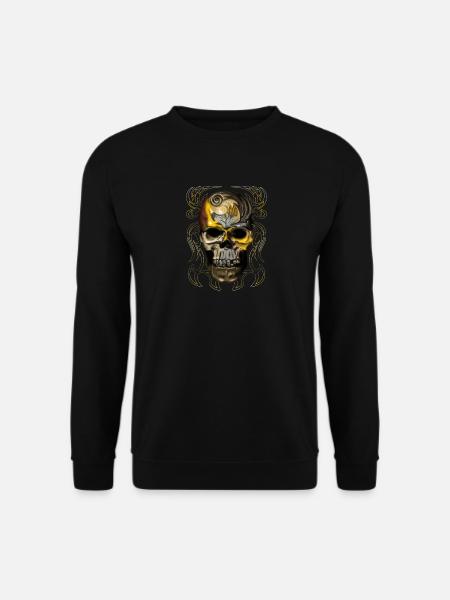 Golden Skull Ornament - Unisex Sweatshirt - black