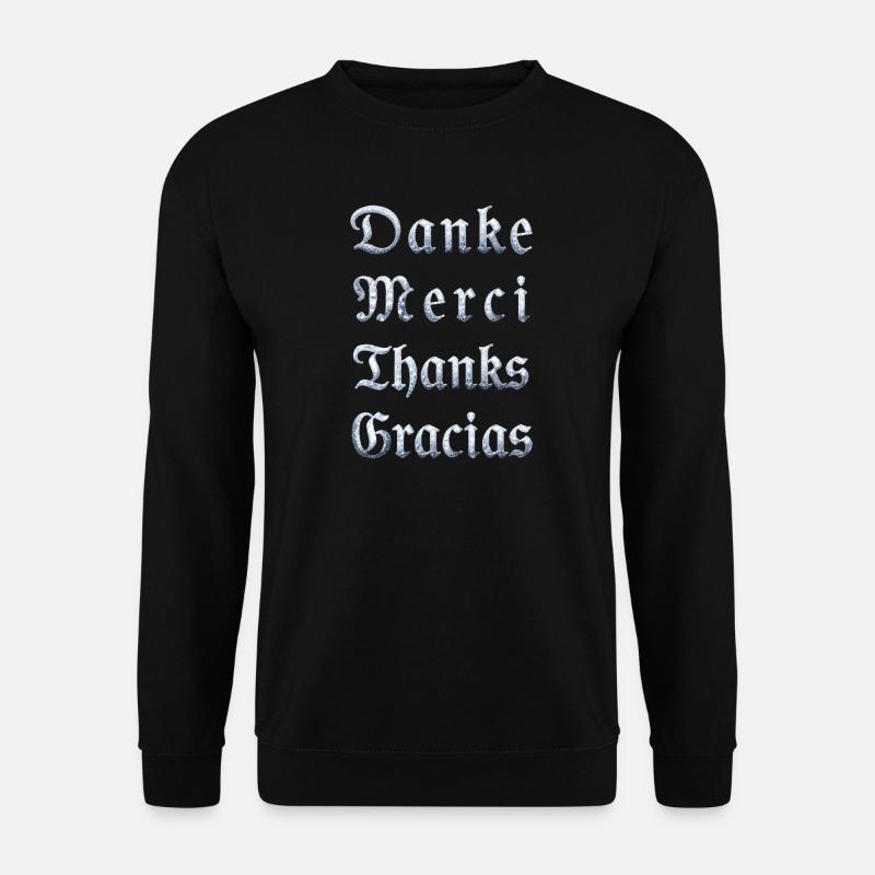 Multilinguale Dankesbotschaft Eiskristall - Unisex Pullover - Schwarz