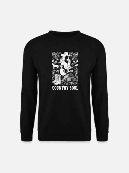Silhouette Country Soul et Guitare - Sweat-shirt Unisexe - noir