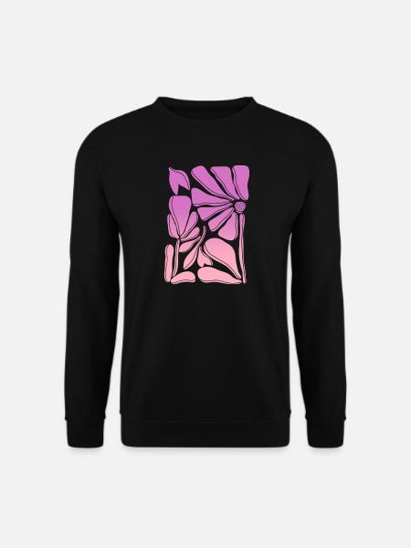 Flower power pink gradient - Unisex Sweatshirt - black