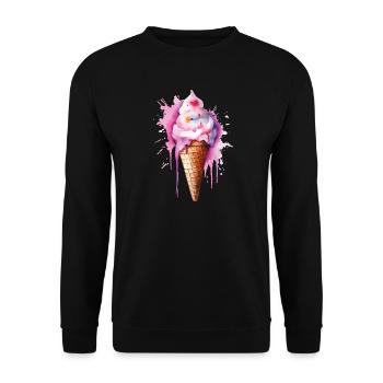 Wasserfarbe Eiscreme Tropfen - Unisex Sweatshirt - black - Front - Alina (178cm) & Michal (187cm)