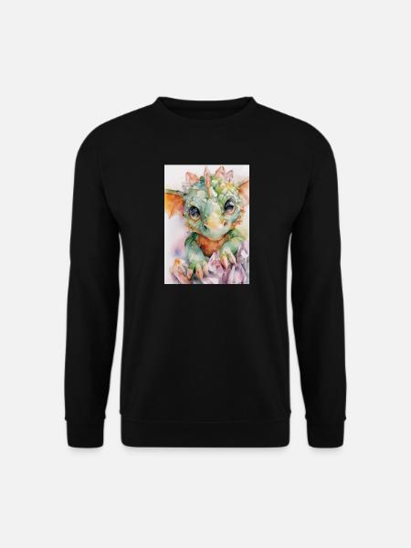 Dragon Crystal Watercolor Watercolor - Unisex Sweatshirt - black