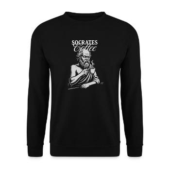 Socrates Coffee Portrait - Unisex Sweatshirt - black - Front - Alina (178cm) & Michal (187cm)