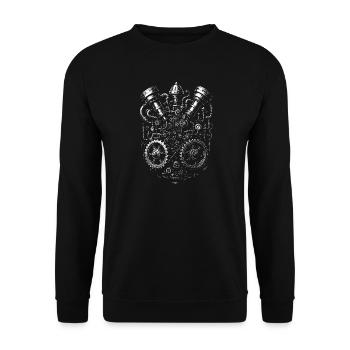 Steampunk Coeur Engrenage - Sweat-shirt Unisexe - noir - Devant - Alina (178cm) & Michal (187cm)