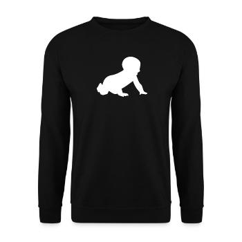 Silhouette de bébé rampant - Sweat-shirt Unisexe - noir - Devant - Alina (178cm) & Michal (187cm)