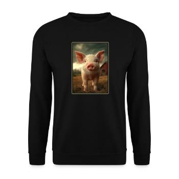 Schweine Schwein - Unisex Pullover - Schwarz - Vorne - Alina (178cm) & Michal (187cm)