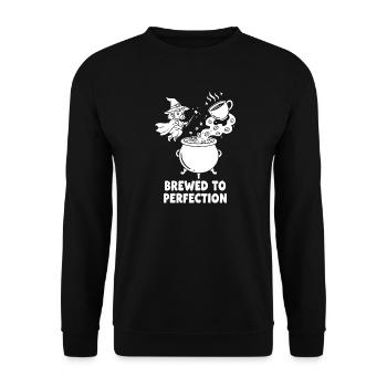 Hexenbrau Perfektion - Unisex Pullover - Schwarz - Vorne - Alina (178cm) & Michal (187cm)