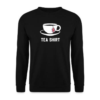 Tea Shirt – Calm Teacup Pun - Unisex Sweatshirt - black - Front - Alina (178cm) & Michal (187cm)