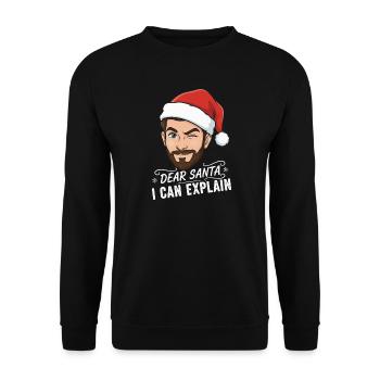 Cher Père Noël, je peux t’expliquer. - Sweat-shirt Unisexe - noir - Devant - Alina (178cm) & Michal (187cm)