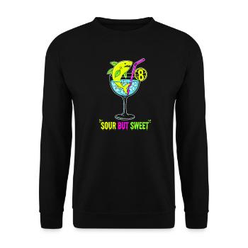 Sour But Sweet 8. Geburtstag Zitronenhai - Unisex Pullover - Schwarz - Vorne - Alina (178cm) & Michal (187cm)