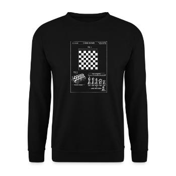 Chessboard Blueprint Patent - Unisex Sweatshirt - black - Front - Alina (178cm) & Michal (187cm)