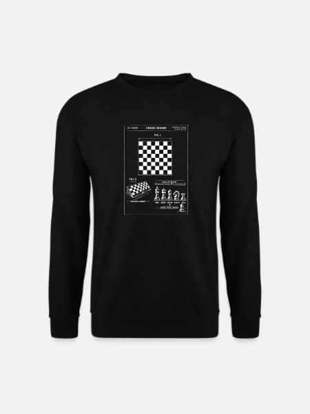 Chessboard Blueprint Patent - Unisex Sweatshirt - black