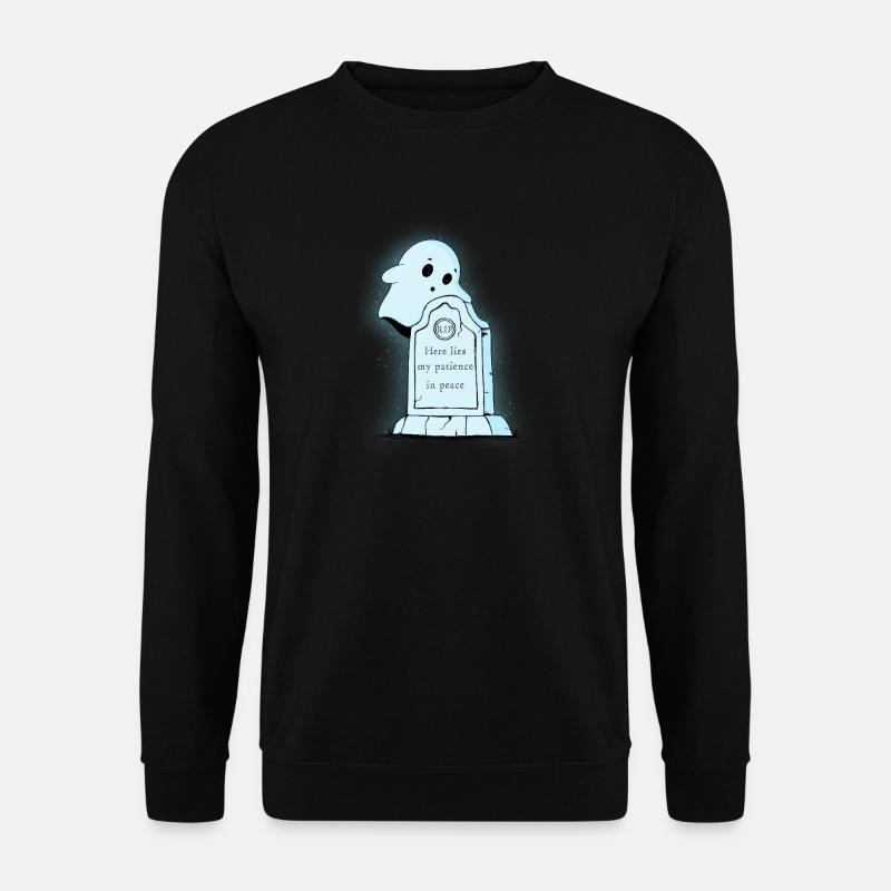 Geduld-Geist am Grabstein - Unisex Pullover - Schwarz