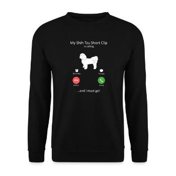 Drôle Shih Tzu appelle et je dois aller concevoir - Sweat-shirt Unisexe - noir - Devant - Alina (178cm) & Michal (187cm)