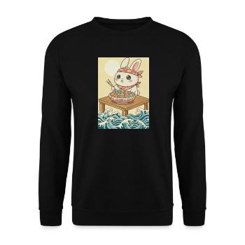 Kawaii Easter Bunny - Unisex Sweatshirt - black - Front - Alina (178cm) & Michal (187cm)