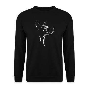 American Hairless Terrier Silhouette Dog Wilsigns - Unisex Sweatshirt - black - Front - Alina (178cm) & Michal (187cm)