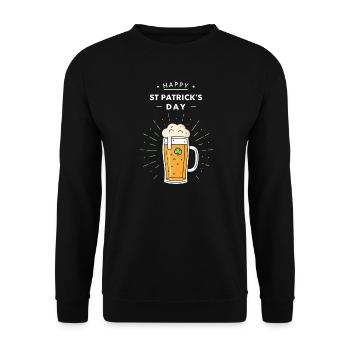Festive St. Patrick's Pint - Unisex Sweatshirt - black - Front - Alina (178cm) & Michal (187cm)