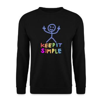 Stick Figure Middle Finger - Unisex Sweatshirt - black - Front - Alina (178cm) & Michal (187cm)