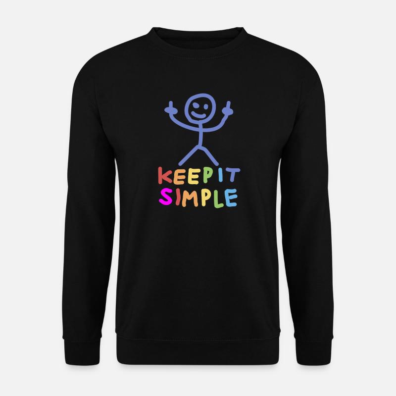 Strichmännchen Mittelfinger - Unisex Pullover - Schwarz