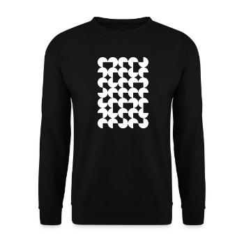 Geometric Circle Mosaic on Black - Unisex Sweatshirt - black - Front - Alina (178cm) & Michal (187cm)