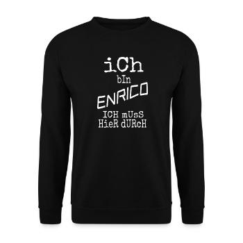 Enrico als Vorname - Unisex Pullover - Schwarz - Vorne - Alina (178cm) & Michal (187cm)