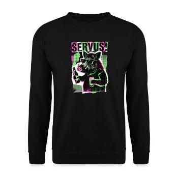Bière Servus au sanglier sauvage - Sweat-shirt Unisexe - noir - Devant - Alina (178cm) & Michal (187cm)