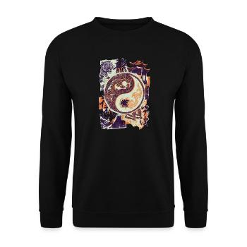 Yin Und Yang Chinesisch Tiger - Unisex Pullover - Schwarz - Vorne - Alina (178cm) & Michal (187cm)