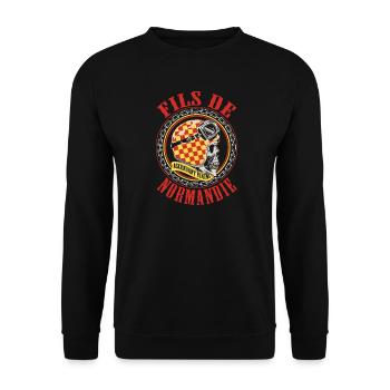 Fils de Normandie fierté normande design - Sweat-shirt Unisexe - noir - Devant - Alina (178cm) & Michal (187cm)