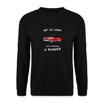Red Convertible Crime Meme Ravens - Unisex Sweatshirt - black - Front - Alina (178cm) & Michal (187cm)