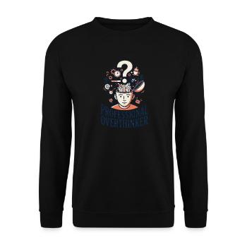 Profi Overthinker - Unisex Pullover - Schwarz - Vorne - Alina (178cm) & Michal (187cm)