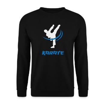 Idéal pour les fans de MMA. Coup de pied haut en karaté - Sweat-shirt Unisexe - noir - Devant - Alina (178cm) & Michal (187cm)