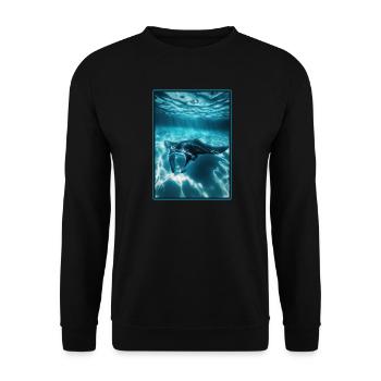 Rochen Mantarochen - Unisex Pullover - Schwarz - Vorne - Alina (178cm) & Michal (187cm)