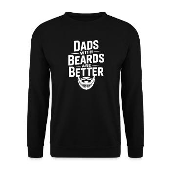 Les pères avec une barbe, c’est mieux - Sweat-shirt Unisexe - noir - Devant - Alina (178cm) & Michal (187cm)