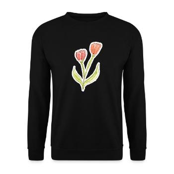 Wasserfarbene Tulpe - Unisex Pullover - Schwarz - Vorne - Alina (178cm) & Michal (187cm)