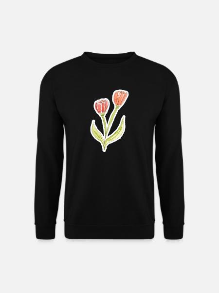Wasserfarbene Tulpe - Unisex Pullover - Schwarz