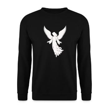 Angel silhouette with wings - Unisex Sweatshirt - black - Front - Alina (178cm) & Michal (187cm)