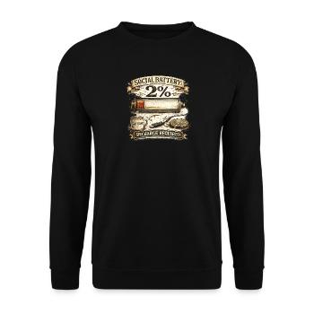Social Battery 2% - Unisex Sweatshirt - black - Front - Alina (178cm) & Michal (187cm)