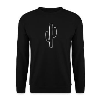 Profil de cactus : Minimalist Line - Sweat-shirt Unisexe - noir - Devant - Alina (178cm) & Michal (187cm)
