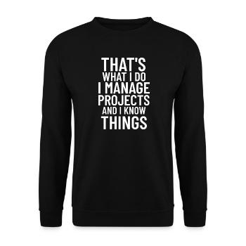 Lustiger Projektmanager und Supervisor-Koordinator - Unisex Pullover - Schwarz - Vorne - Alina (178cm) & Michal (187cm)