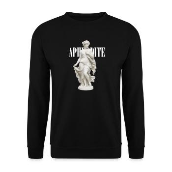 Aphrodite-Marmor - Unisex Pullover - Schwarz - Vorne - Alina (178cm) & Michal (187cm)