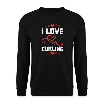 Herzlinien Liebe Kunstprint - Unisex Pullover - Schwarz - Vorne - Alina (178cm) & Michal (187cm)