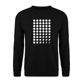 Raster aus weißen Punkten auf Schwarz - Unisex Pullover - Schwarz - Vorne - Alina (178cm) & Michal (187cm)