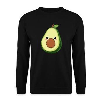 Lustige Kawaii Avocado Geschenk Veganer Vegetarier - Unisex Pullover - Schwarz - Vorne - Alina (178cm) & Michal (187cm)