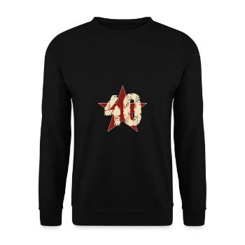 40ème anniversaire ans cadeau anniversaire anniversaire - Sweat-shirt Unisexe - noir - Devant - Alina (178cm) & Michal (187cm)