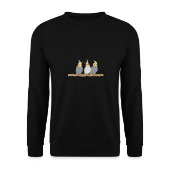 Nymph Parakeet Bird Bird Breeder Pet Animal - Unisex Sweatshirt - black - Front - Alina (178cm) & Michal (187cm)