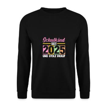 Kita Abschied Erste Klasse Einschulung 2025 - Unisex Pullover - Schwarz - Vorne - Alina (178cm) & Michal (187cm)