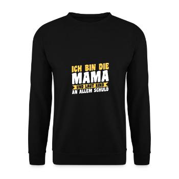 Mother Team Mom - Unisex Sweatshirt - black - Front - Alina (178cm) & Michal (187cm)