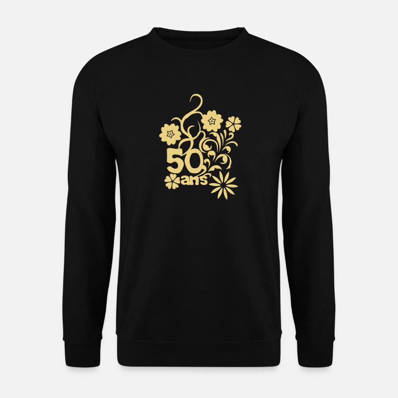 50 ans fleur anniversaire - Sweat-shirt Unisexe - noir