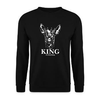 Pharaoh Dog King of Everything Saying Dogs - Unisex Sweatshirt - black - Front - Alina (178cm) & Michal (187cm)