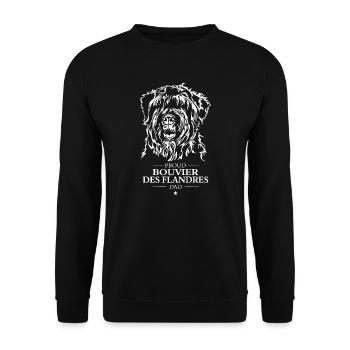 Bouvier des Flandres Papa Chien Chien Wilsigns - Sweat-shirt Unisexe - noir - Devant - Alina (178cm) & Michal (187cm)